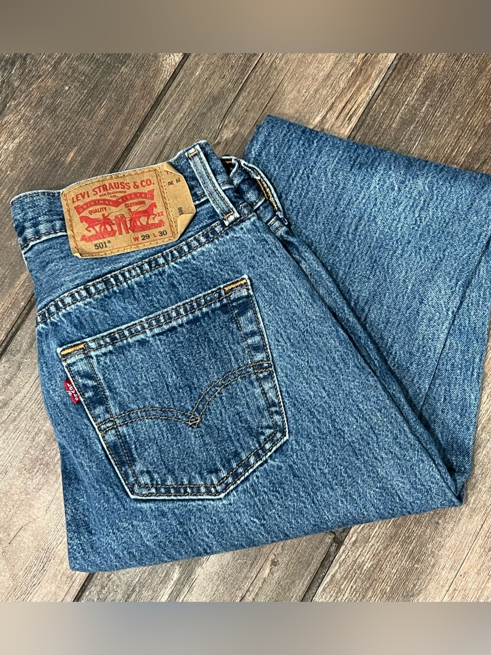 Vintage Levi 501 Jeans Actual 29x30 Light Wash Blue Distressed Made In Mexico
